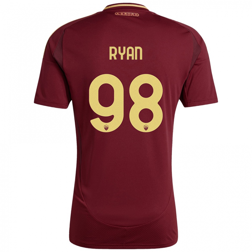 Niño Camiseta Mathew Ryan #98 Rojo Marrón Dorado 1ª Equipación 2024/25 La Camisa Perú