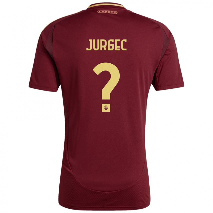 Niño Camiseta Jan Jurgec #0 Rojo Marrón Dorado 1ª Equipación 2024/25 La Camisa Perú