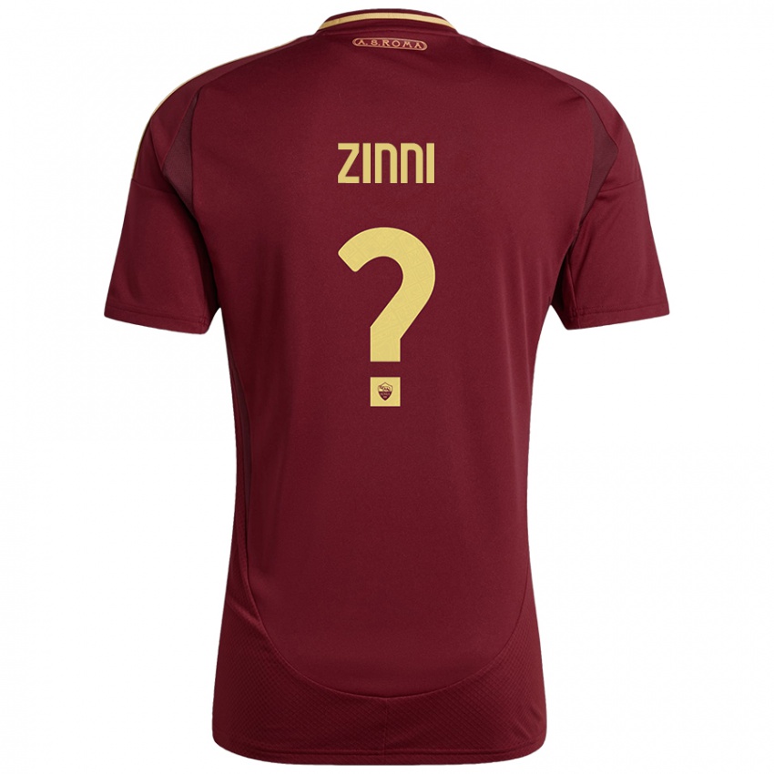 Niño Camiseta Raul Zinni #0 Rojo Marrón Dorado 1ª Equipación 2024/25 La Camisa Perú