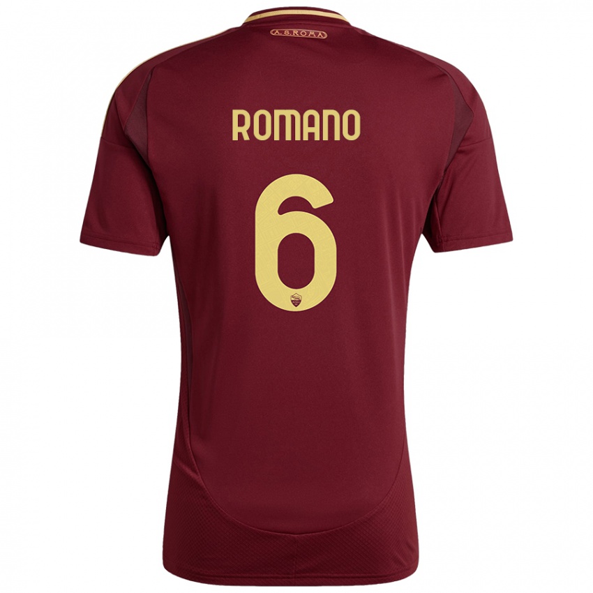 Niño Camiseta Alessandro Romano #6 Rojo Marrón Dorado 1ª Equipación 2024/25 La Camisa Perú