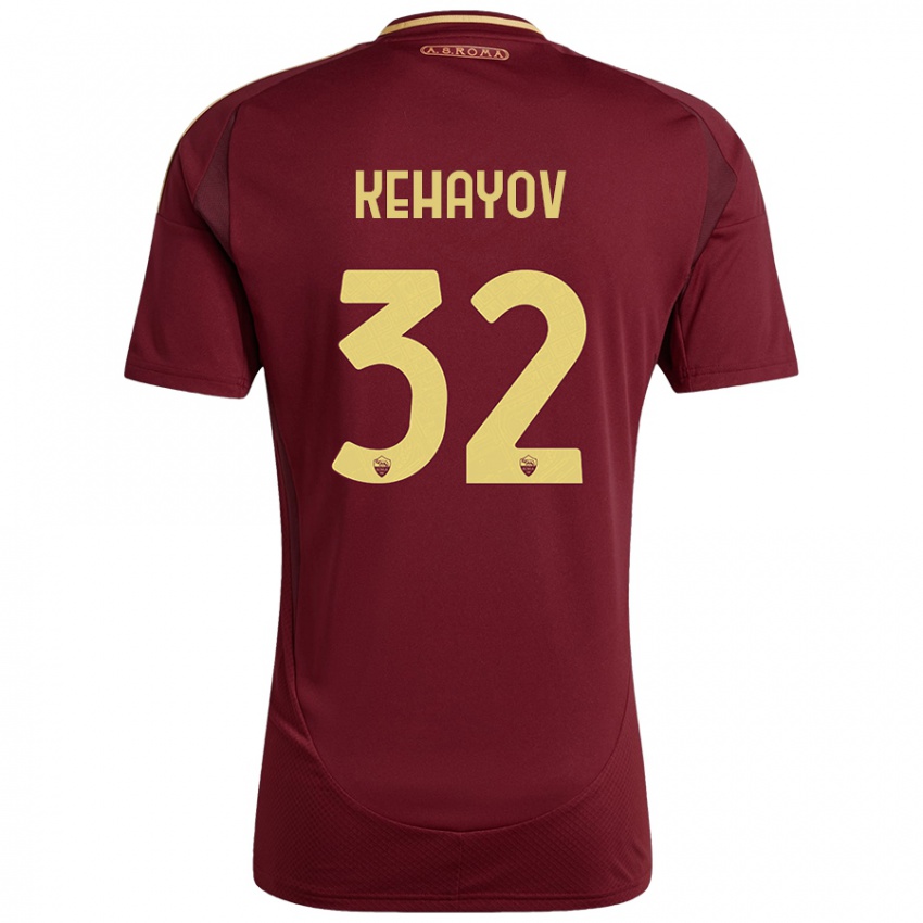 Niño Camiseta Atanas Kehayov #32 Rojo Marrón Dorado 1ª Equipación 2024/25 La Camisa Perú