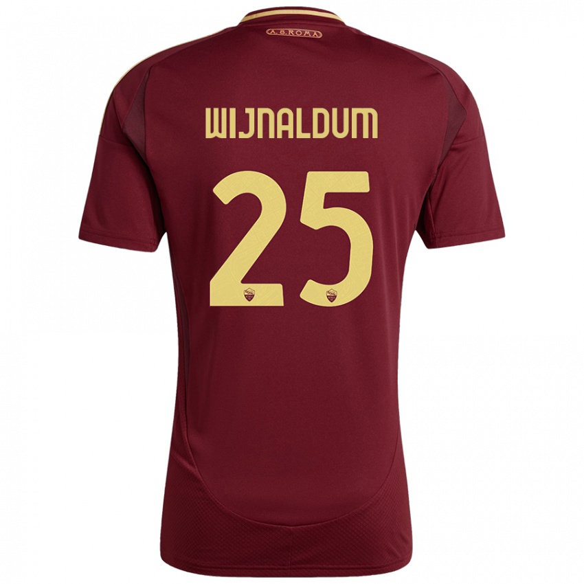 Niño Camiseta Georginio Wijnaldum #25 Rojo Marrón Dorado 1ª Equipación 2024/25 La Camisa Perú