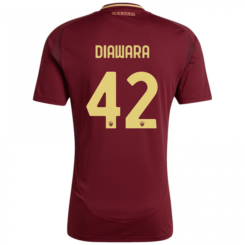 Niño Camiseta Amadou Diawara #42 Rojo Marrón Dorado 1ª Equipación 2024/25 La Camisa Perú