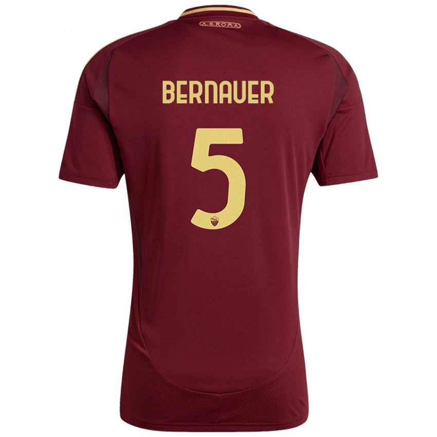 Niño Camiseta Vanessa Bernauer #5 Rojo Marrón Dorado 1ª Equipación 2024/25 La Camisa Perú