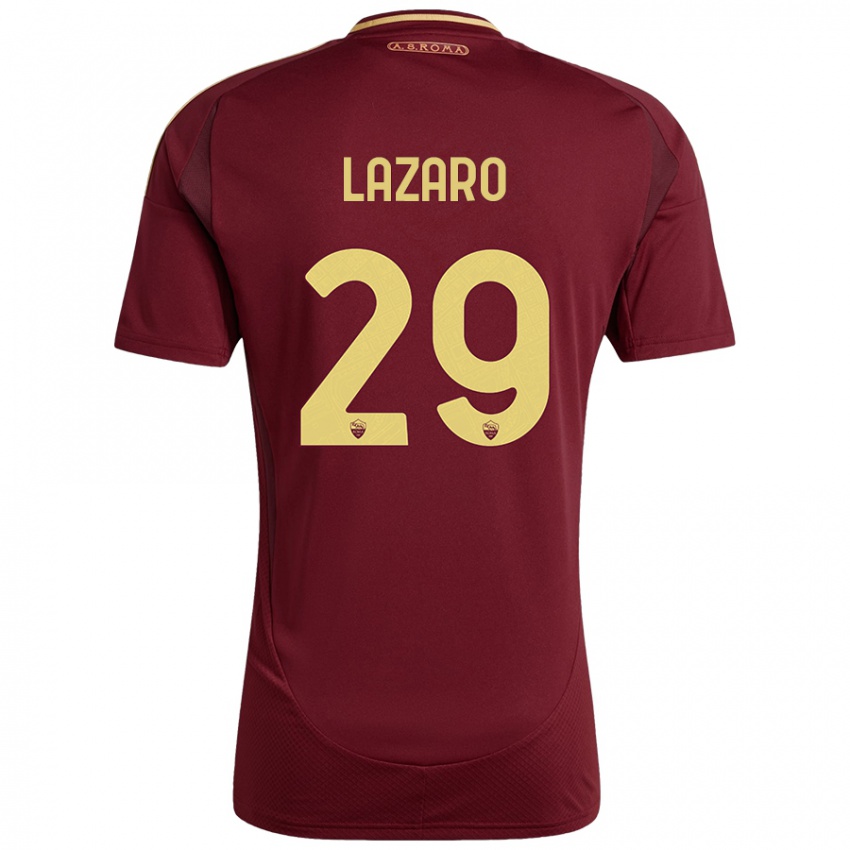 Niño Camiseta Paloma Lazaro #29 Rojo Marrón Dorado 1ª Equipación 2024/25 La Camisa Perú