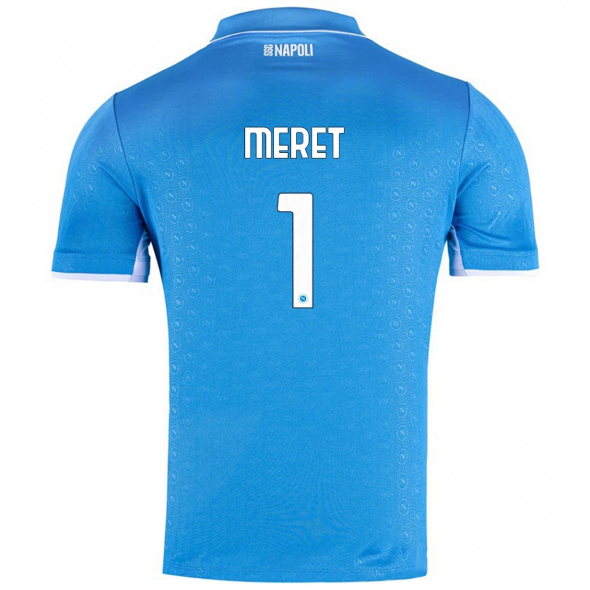 Niño Camiseta Alex Meret #1 Azul Cielo 1ª Equipación 2024/25 La Camisa Perú