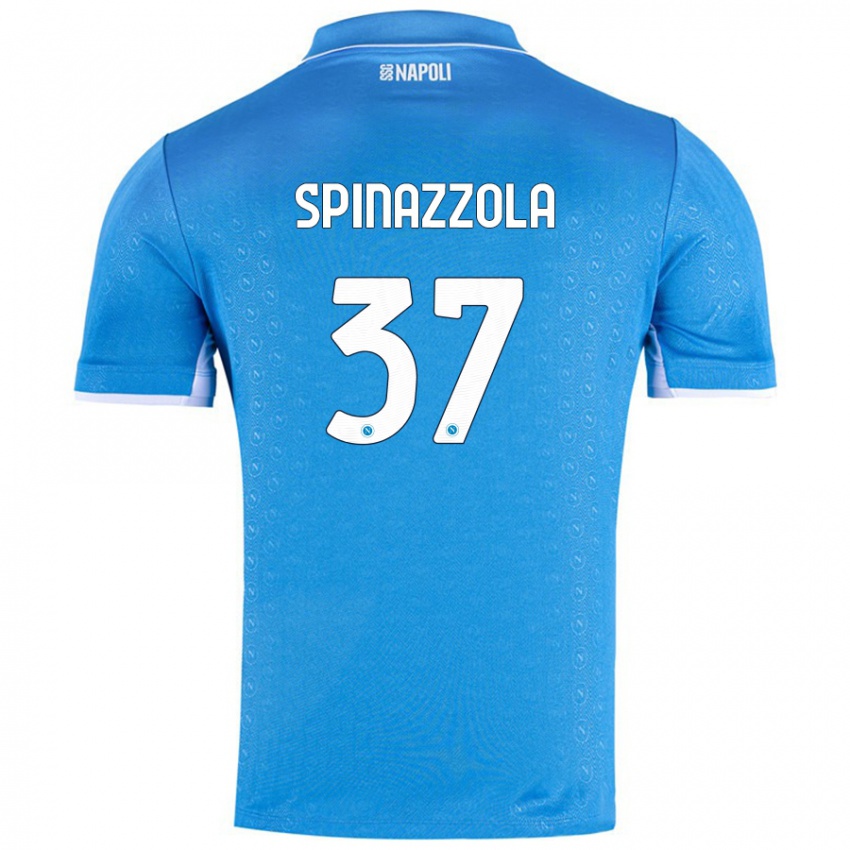 Niño Camiseta Leonardo Spinazzola #37 Azul Cielo 1ª Equipación 2024/25 La Camisa Perú