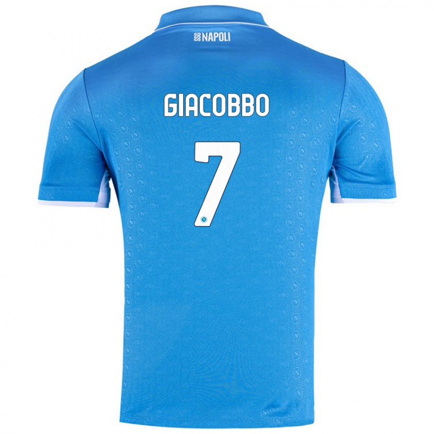 Niño Camiseta Giulia Giacobbo #7 Azul Cielo 1ª Equipación 2024/25 La Camisa Perú