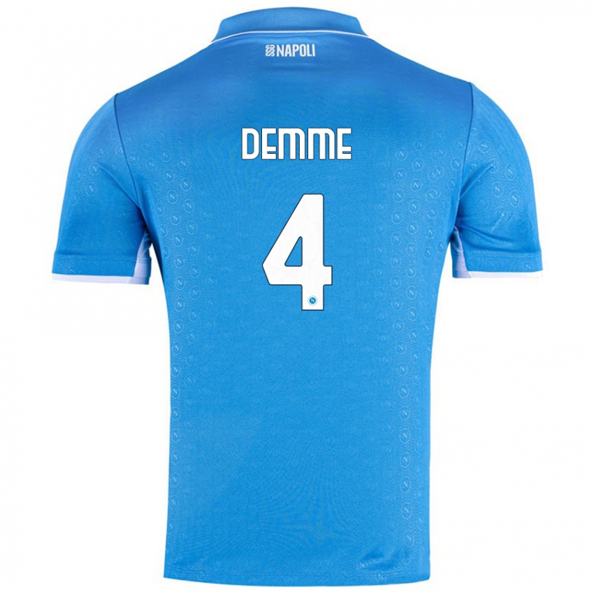 Niño Camiseta Diego Demme #4 Azul Cielo 1ª Equipación 2024/25 La Camisa Perú