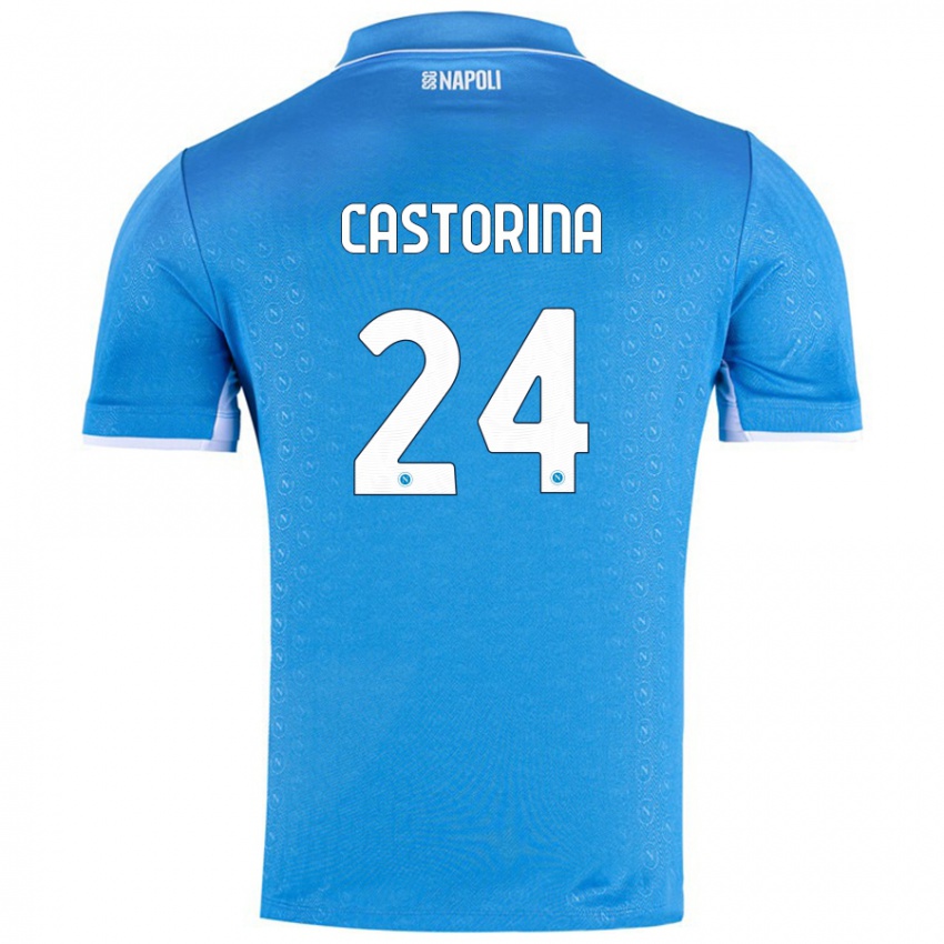 Niño Camiseta Alessandro Castorina #24 Azul Cielo 1ª Equipación 2024/25 La Camisa Perú