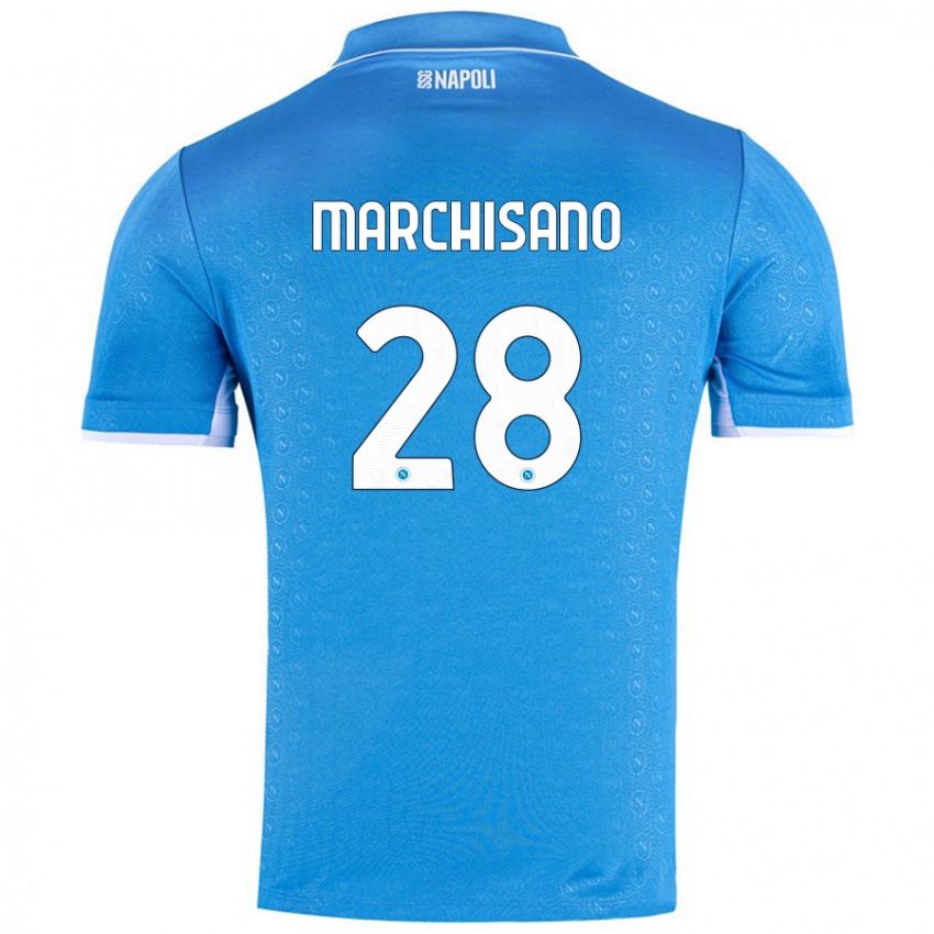 Niño Camiseta Matteo Marchisano #28 Azul Cielo 1ª Equipación 2024/25 La Camisa Perú