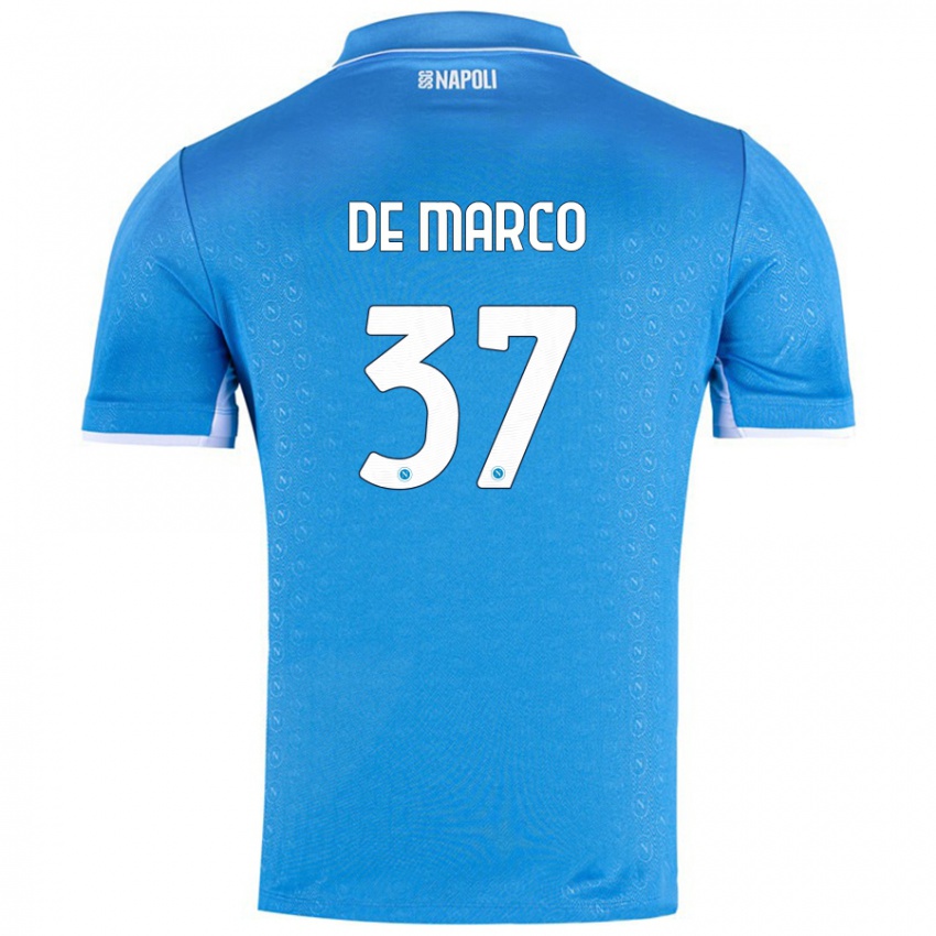 Niño Camiseta Francesco De Marco #37 Azul Cielo 1ª Equipación 2024/25 La Camisa Perú