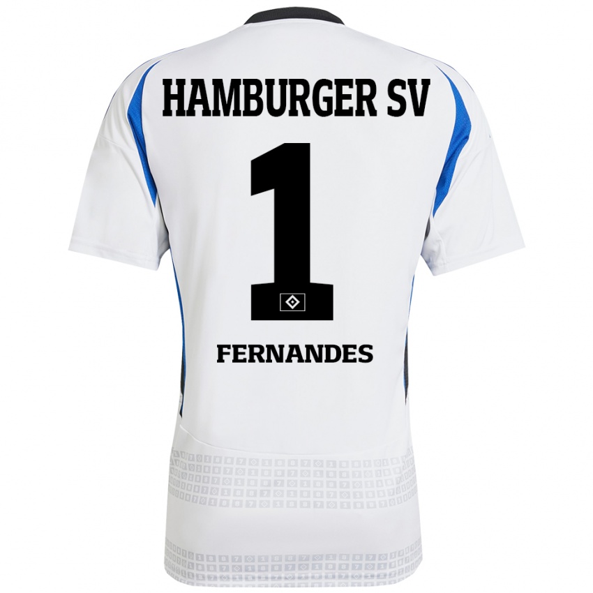 Niño Camiseta Daniel Heuer Fernandes #1 Blanco Azul 1ª Equipación 2024/25 La Camisa Perú