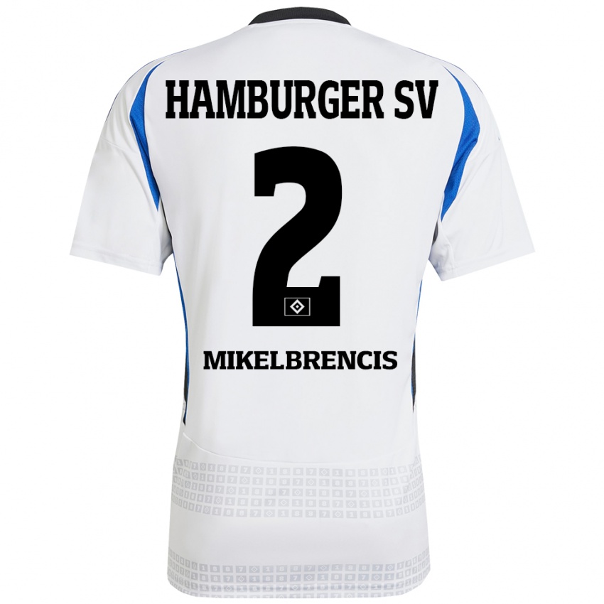 Niño Camiseta William Mikelbrencis #2 Blanco Azul 1ª Equipación 2024/25 La Camisa Perú