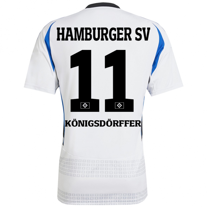 Niño Camiseta Ransford Königsdörffer #11 Blanco Azul 1ª Equipación 2024/25 La Camisa Perú