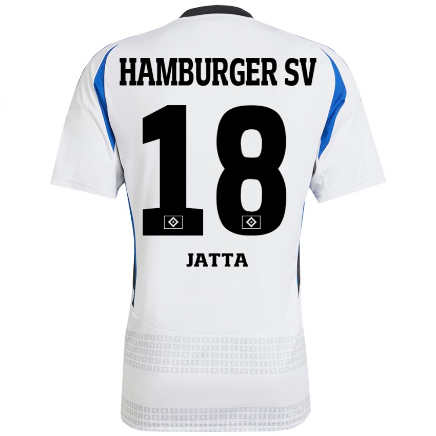 Niño Camiseta Bakery Jatta #18 Blanco Azul 1ª Equipación 2024/25 La Camisa Perú