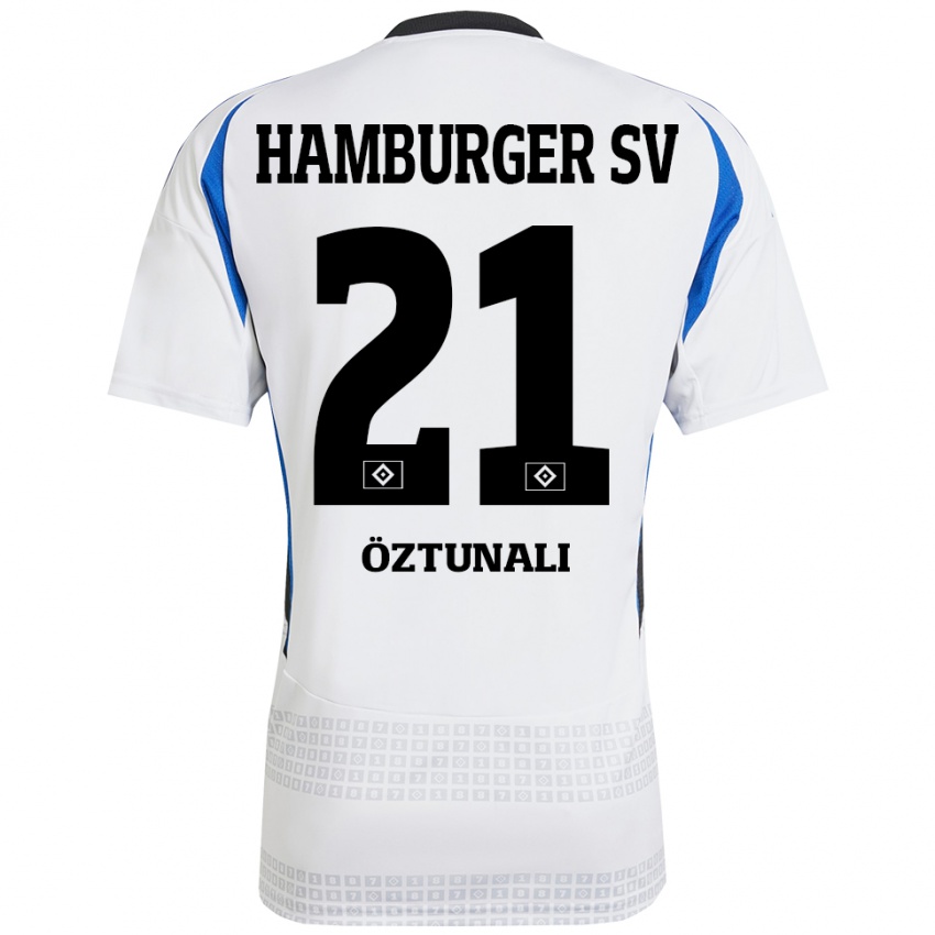 Niño Camiseta Levin Öztunali #21 Blanco Azul 1ª Equipación 2024/25 La Camisa Perú