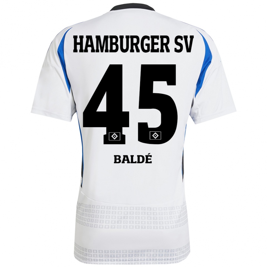 Niño Camiseta Fabio Baldé #45 Blanco Azul 1ª Equipación 2024/25 La Camisa Perú