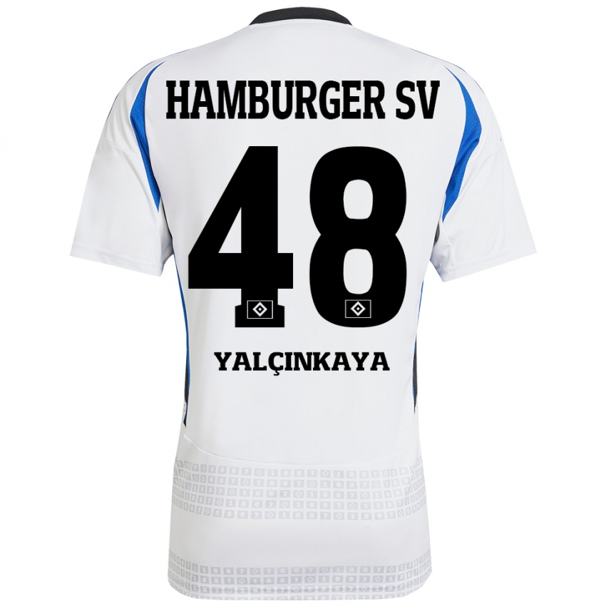 Niño Camiseta Bilal Yalcinkaya #48 Blanco Azul 1ª Equipación 2024/25 La Camisa Perú