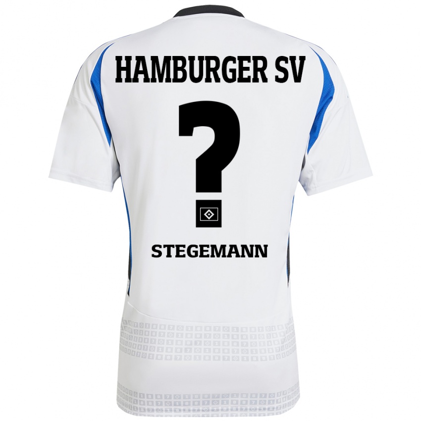 Niño Camiseta Jean-Pierre Stegemann #0 Blanco Azul 1ª Equipación 2024/25 La Camisa Perú