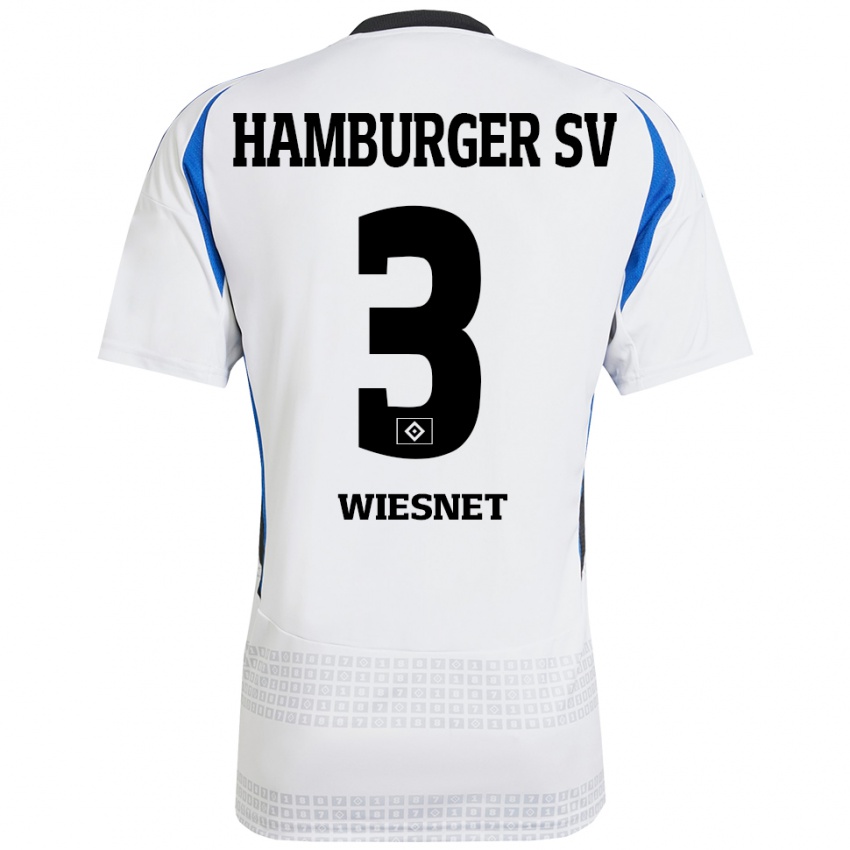 Niño Camiseta Melvin Wiesnet #3 Blanco Azul 1ª Equipación 2024/25 La Camisa Perú