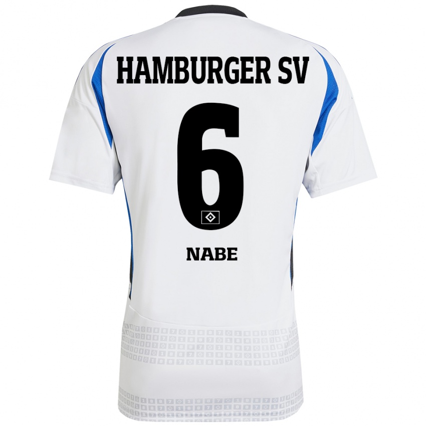 Niño Camiseta Jamal Nabe #6 Blanco Azul 1ª Equipación 2024/25 La Camisa Perú