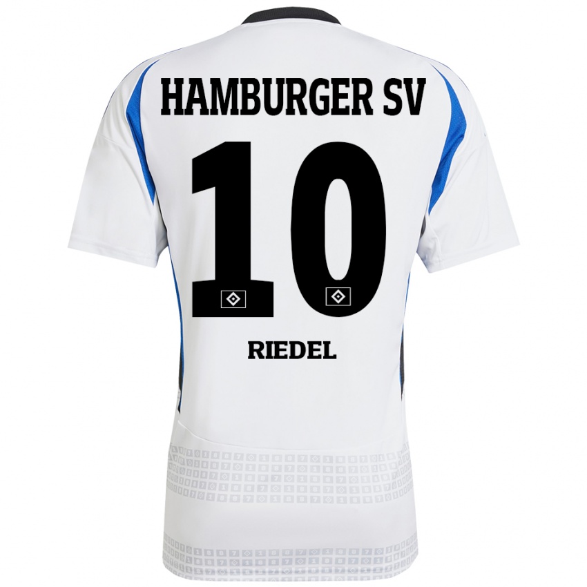 Niño Camiseta Arnaud Riedel #10 Blanco Azul 1ª Equipación 2024/25 La Camisa Perú