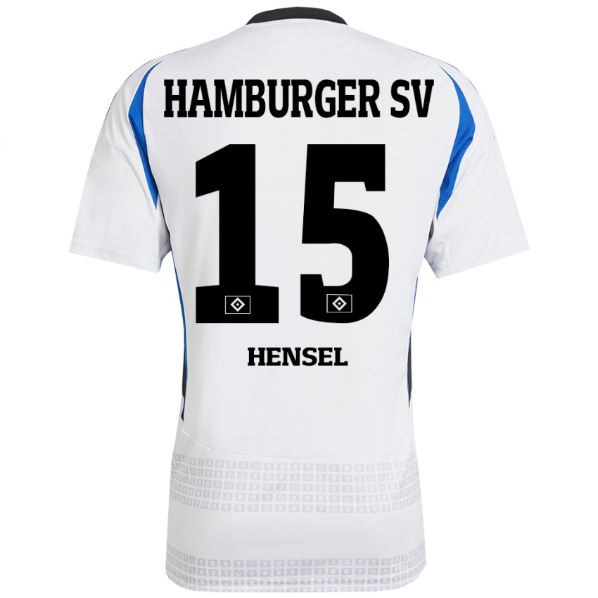 Niño Camiseta Janoah Hensel #15 Blanco Azul 1ª Equipación 2024/25 La Camisa Perú