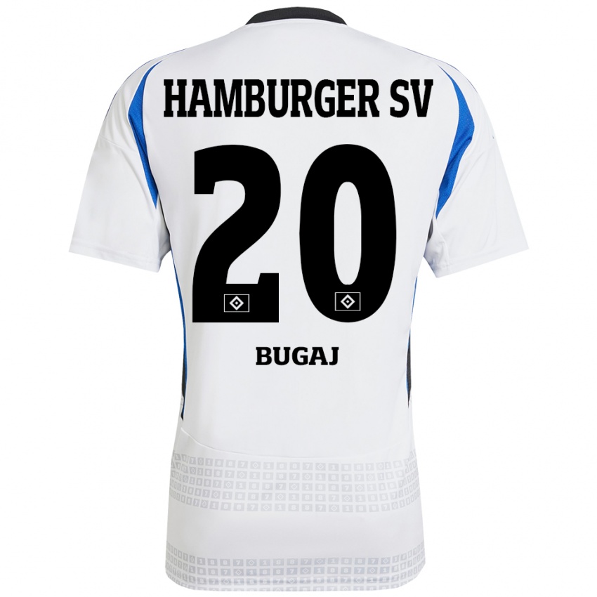 Niño Camiseta Jan-Luca Bugaj #20 Blanco Azul 1ª Equipación 2024/25 La Camisa Perú