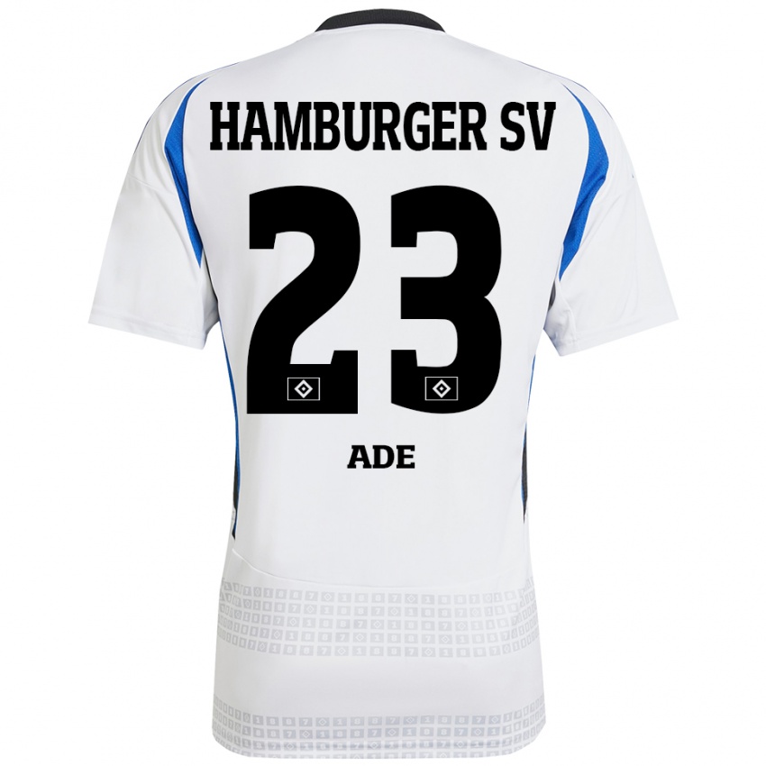 Niño Camiseta Jeremy Ade #23 Blanco Azul 1ª Equipación 2024/25 La Camisa Perú