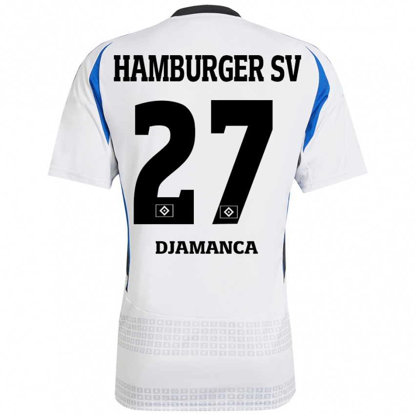 Niño Camiseta Ismaila Djamanca #27 Blanco Azul 1ª Equipación 2024/25 La Camisa Perú