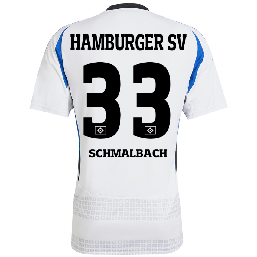 Niño Camiseta Sebastian Schmalbach #33 Blanco Azul 1ª Equipación 2024/25 La Camisa Perú