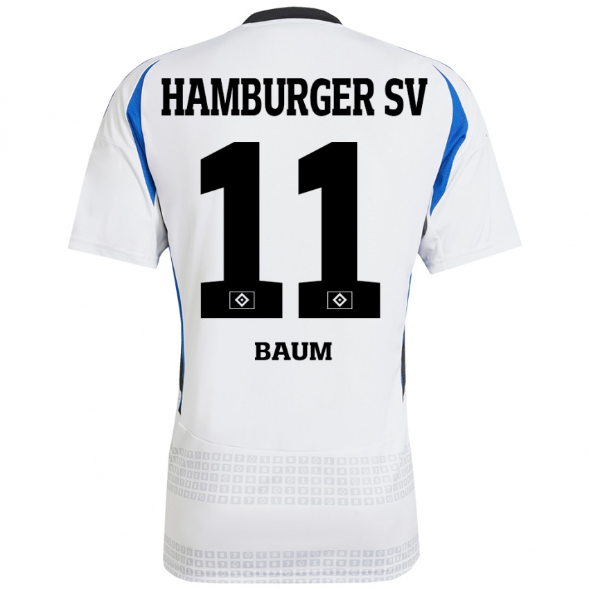 Niño Camiseta Lisa Baum #11 Blanco Azul 1ª Equipación 2024/25 La Camisa Perú