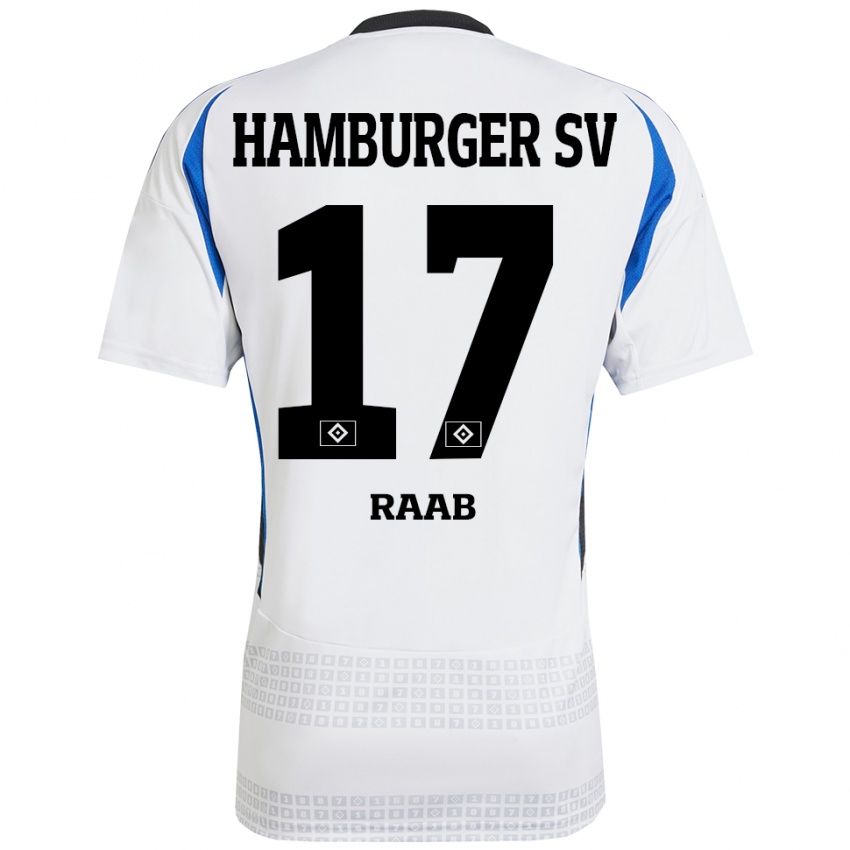 Niño Camiseta Lotte Raab #17 Blanco Azul 1ª Equipación 2024/25 La Camisa Perú