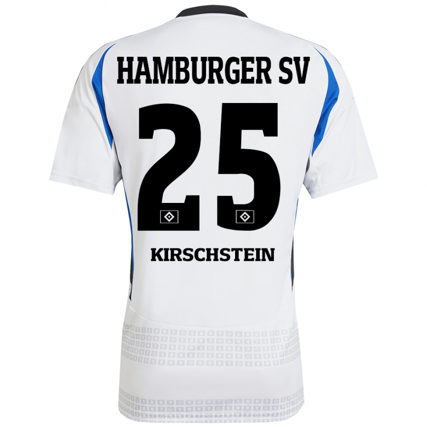 Niño Camiseta Merle Kirschstein #25 Blanco Azul 1ª Equipación 2024/25 La Camisa Perú