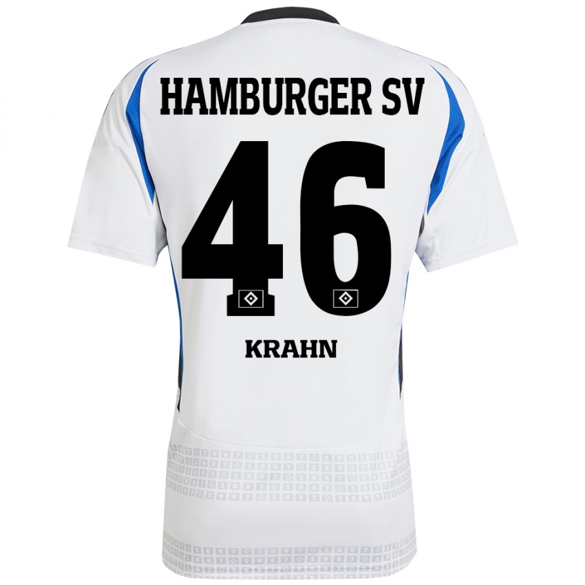 Niño Camiseta Elijah Krahn #46 Blanco Azul 1ª Equipación 2024/25 La Camisa Perú