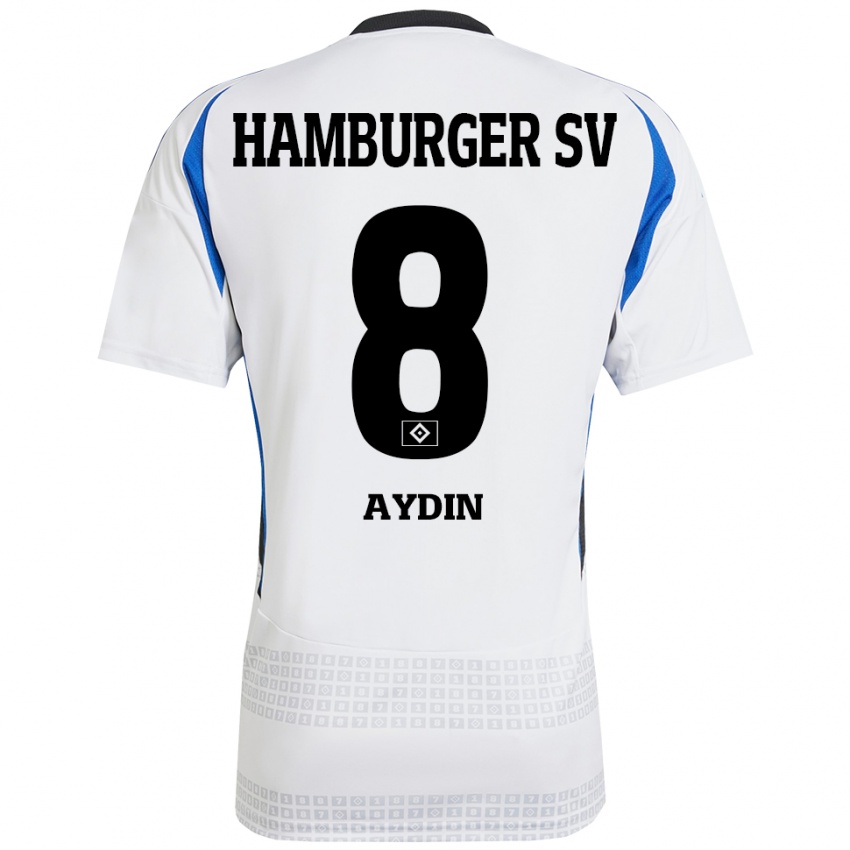 Niño Camiseta Songül Aydin #8 Blanco Azul 1ª Equipación 2024/25 La Camisa Perú