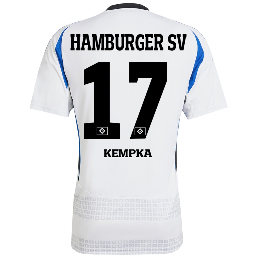 Niño Camiseta Sylvana Kempka #17 Blanco Azul 1ª Equipación 2024/25 La Camisa Perú