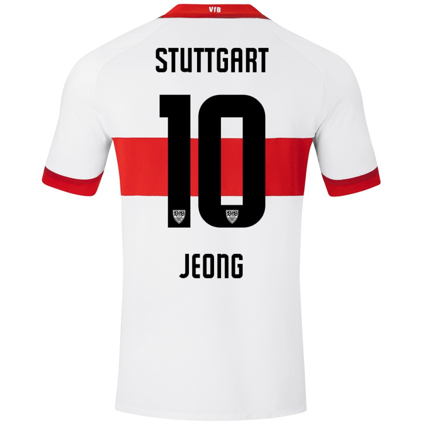 Niño Camiseta Woo-Yeong Jeong #10 Blanco Rojo 1ª Equipación 2024/25 La Camisa Perú