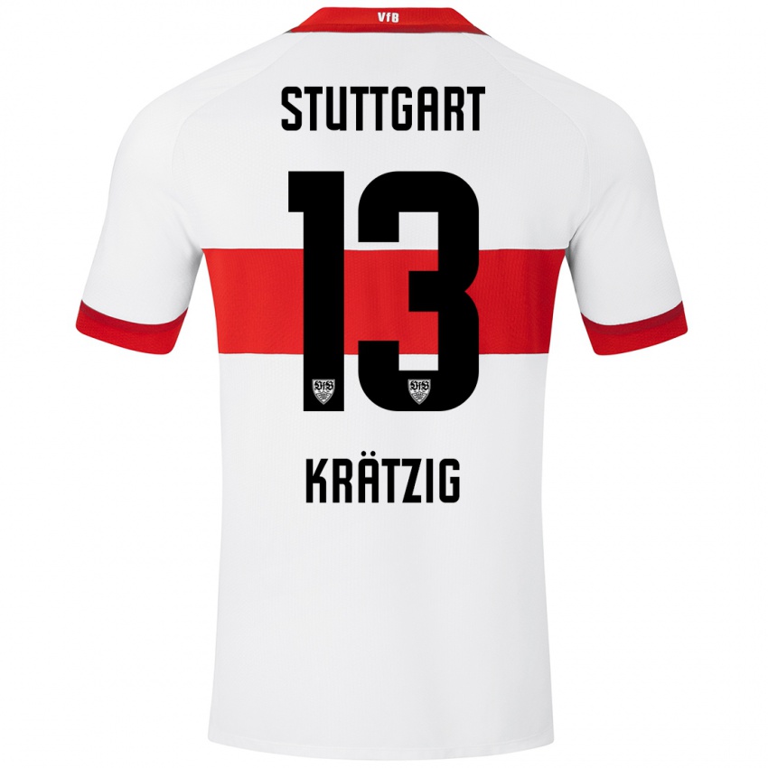 Niño Camiseta Frans Krätzig #13 Blanco Rojo 1ª Equipación 2024/25 La Camisa Perú