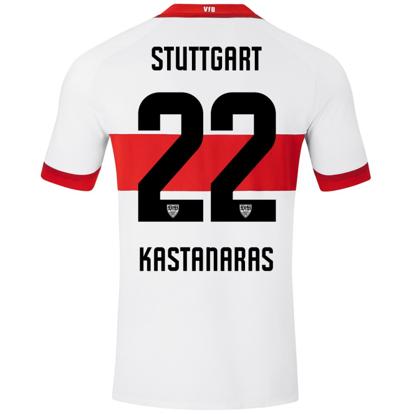 Niño Camiseta Thomas Kastanaras #22 Blanco Rojo 1ª Equipación 2024/25 La Camisa Perú