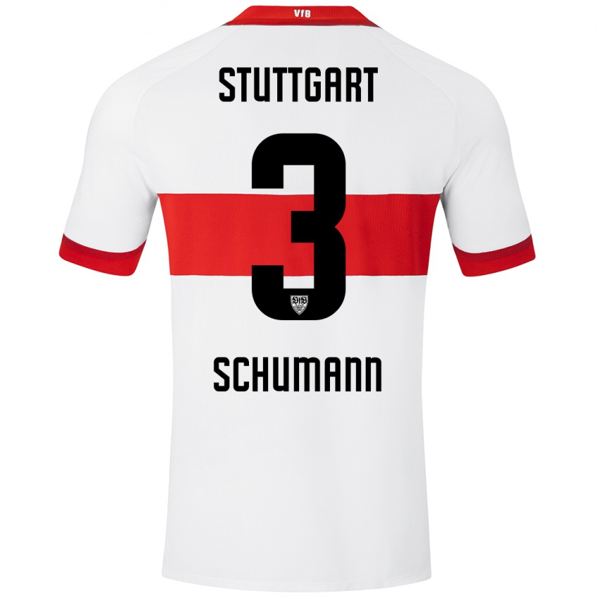 Niño Camiseta Frederik Schumann #3 Blanco Rojo 1ª Equipación 2024/25 La Camisa Perú