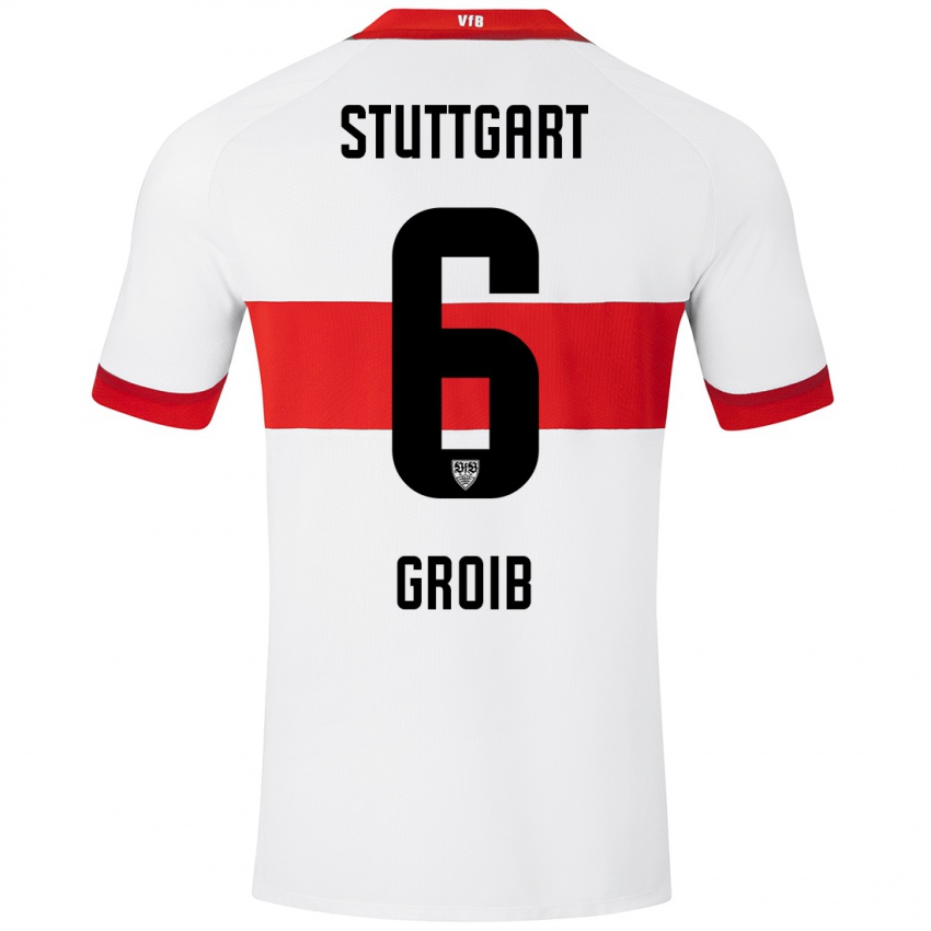 Niño Camiseta Alexander Groiß #6 Blanco Rojo 1ª Equipación 2024/25 La Camisa Perú