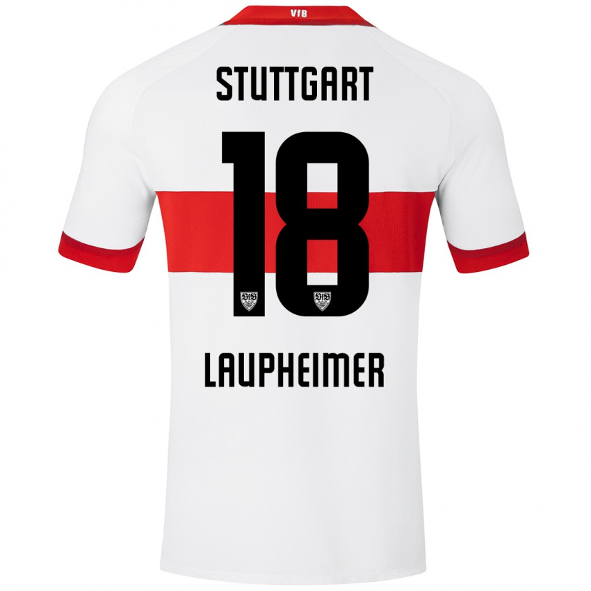 Niño Camiseta Lukas Laupheimer #18 Blanco Rojo 1ª Equipación 2024/25 La Camisa Perú