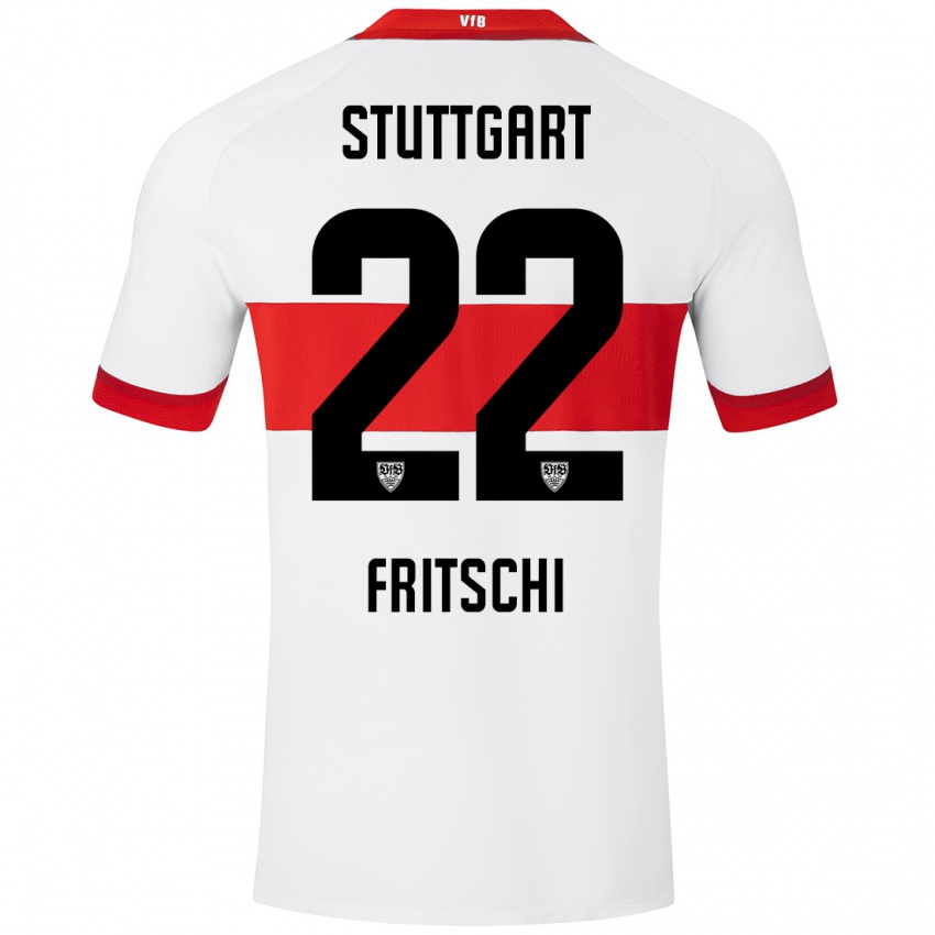 Niño Camiseta Paulo Fritschi #22 Blanco Rojo 1ª Equipación 2024/25 La Camisa Perú