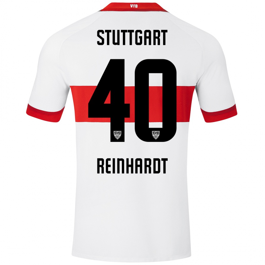 Niño Camiseta Peter Reinhardt #40 Blanco Rojo 1ª Equipación 2024/25 La Camisa Perú