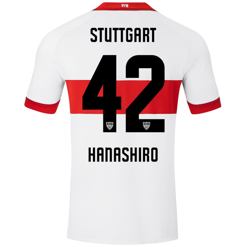 Niño Camiseta Rinto Hanashiro #42 Blanco Rojo 1ª Equipación 2024/25 La Camisa Perú