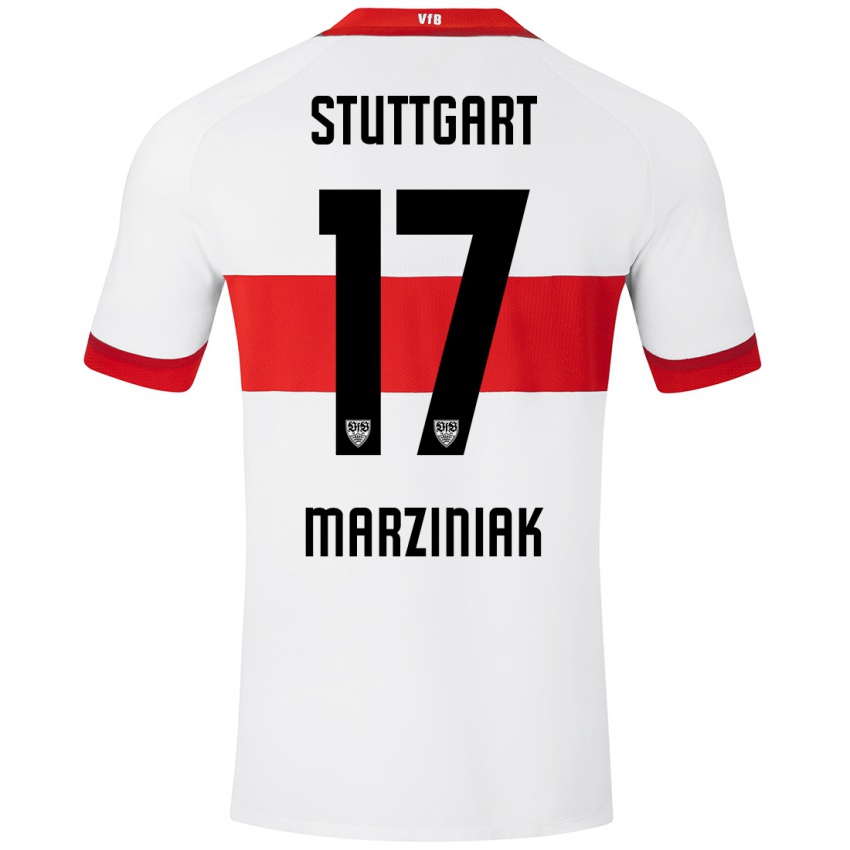 Niño Camiseta Chiara Marziniak #17 Blanco Rojo 1ª Equipación 2024/25 La Camisa Perú