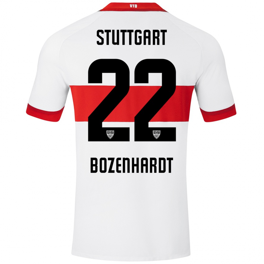 Niño Camiseta Laura Bozenhardt #22 Blanco Rojo 1ª Equipación 2024/25 La Camisa Perú