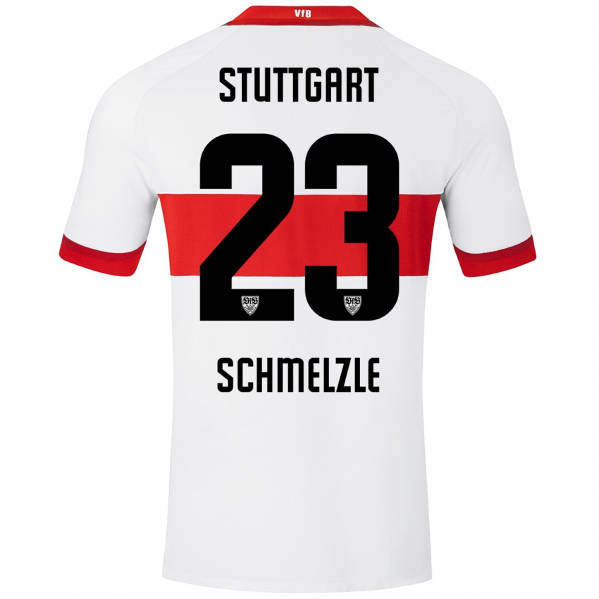 Niño Camiseta Marlen Schmelzle #23 Blanco Rojo 1ª Equipación 2024/25 La Camisa Perú